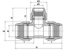 T 90° reduziert 7340 63mm- 40mm- 63mm - Plasson-Klemmfittinge