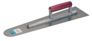 Bodenlegerkelle, rund, mit Holzgriff L= 500mm, B= 120mm, Blattstärke= 1.2mm - Bauwerkzeuge
