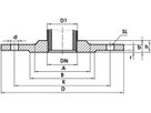 Gewindeflansch PN16 8.0629.075 LK 75mm 4-Loch DN 20 3/4" - Rostfreie Gewindefittings