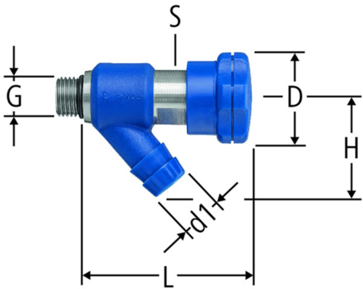 Entleerungsventil PN16 1/4" 22075.02 aus Edelstahl - Nussbaum-Optipress-Inox-Fittings