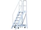 HB Podesttreppe einseitig begehbar, fahrbar Typ 495.6, 3 Stufen, H=0.72m - Garten