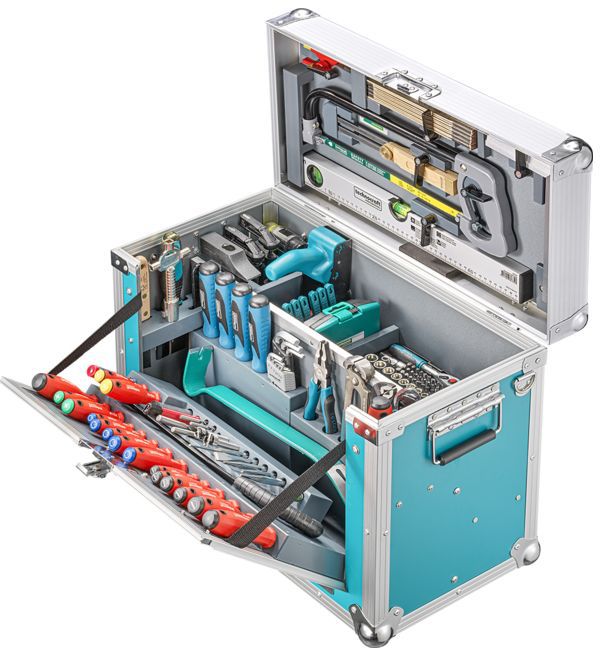 TECHNOCRAFT Leichtbau-Werkzeugkiste Compact III 179 tlg. ,Basic Schreiner Werkzeug - Schlüsselwerkzeuge