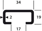 DIN 17118, schwarz, ungeschlitzt 34/19/17/2.0, 6B - Kaltgerollte Ankerschienen S235JR