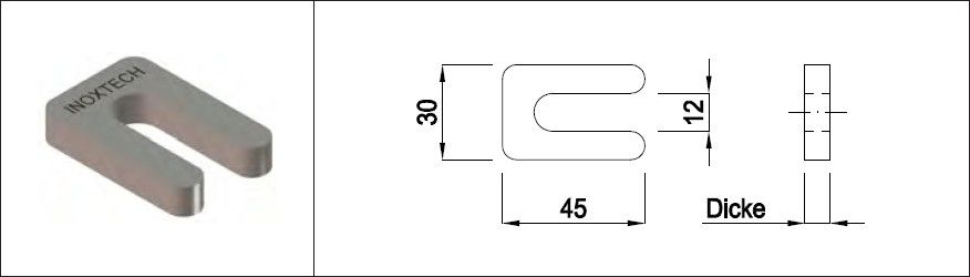 Schiftplatten roh Dicke 10.0 mm 1.4301 - INOXTECH-Handlauf-/Geländer-System