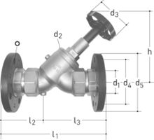 Schrägsitzventil DN 65 5204.065 mit Flanschen PN16 - JRG Armaturen