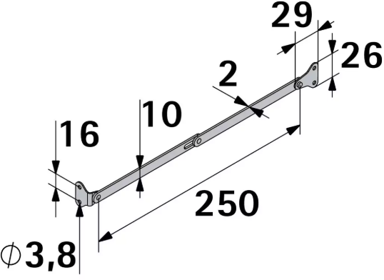 Hettich Klappenhalter vernickelt, 250mm, à 2 Stk - Diverse Möbelbeschläge und Zubehör