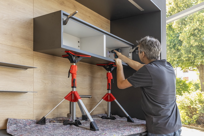 BESSEY Deckenstütze STE90 57.5cm- 91cm, Tragkraft bis 350kg mit Pumpgriff - Bauwerkzeuge