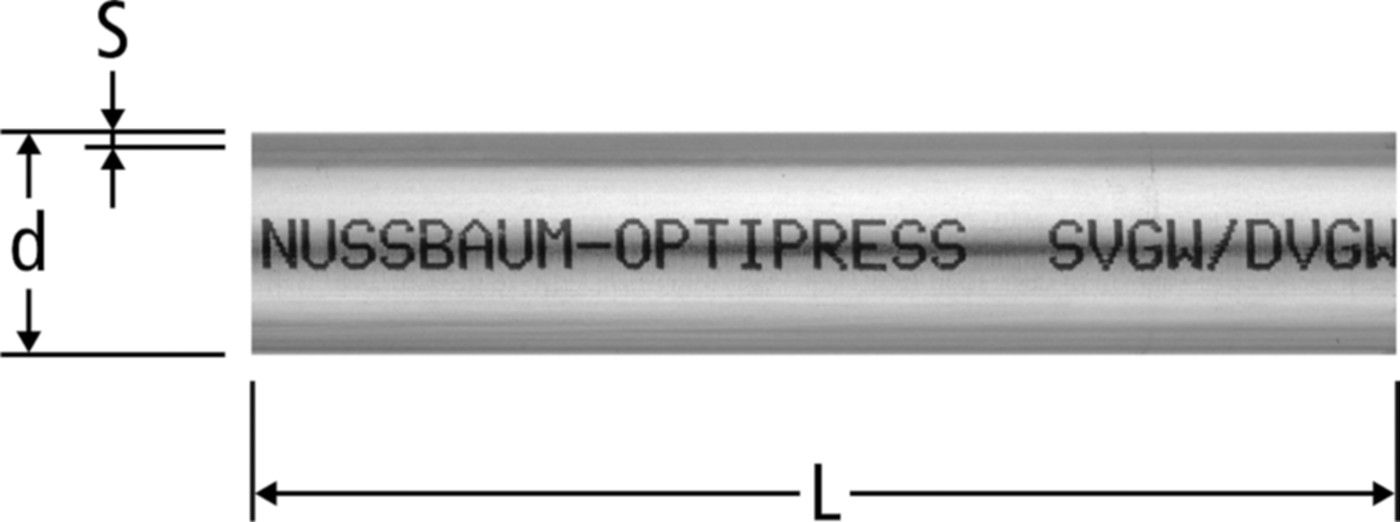 Edelstahlrohr 35 x 1.5 mm 81080.26 Stangen à 6 m ***1.4401*** - Nussbaum-Optipress-Rohre Sanitär 1.4401