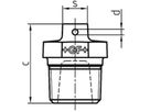 Stopfen mit Loch im Vierkant 294 S 1" 770 294 106 - GF schw. Tempergussfittings