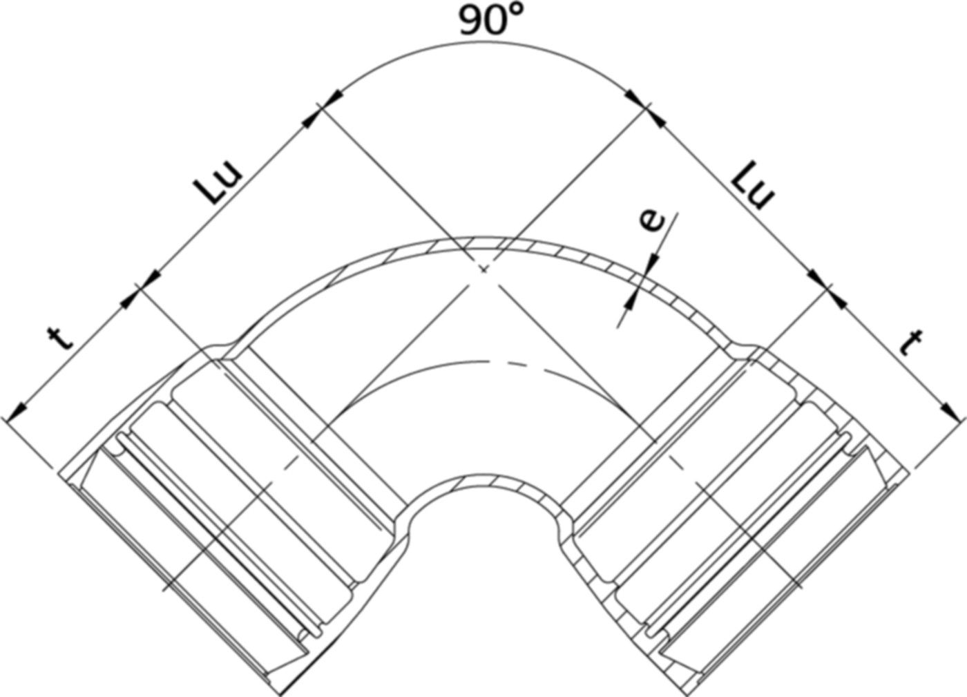 STM-Bogen 2M Novo-Sit MMQ 90° DN 200 - WILD Steckmuffenformstücke