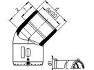 Winkel 45°  MOP Wasser 16bar/Gas 10bar d 40mm    (Karton à 20 Stk.) - Agruline Elektroschweiss-Fittinge