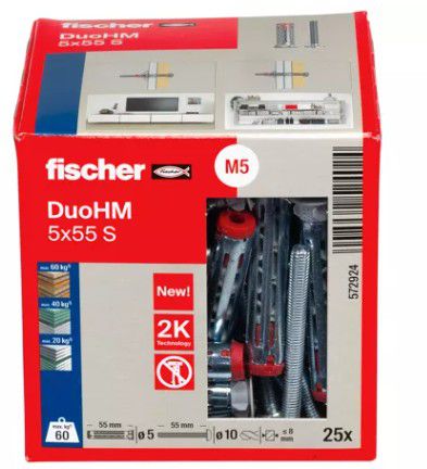 FISCHER Hohlraumdübel DuoHM mit Panhead-Schraube M5x55 S PH TX (572924) - Fischer Befestigung