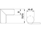 Eck-Auflageblech breite Ausführung HI. 48.3 mm S235JR - INOXTECH-Handlauf-/Geländer-System