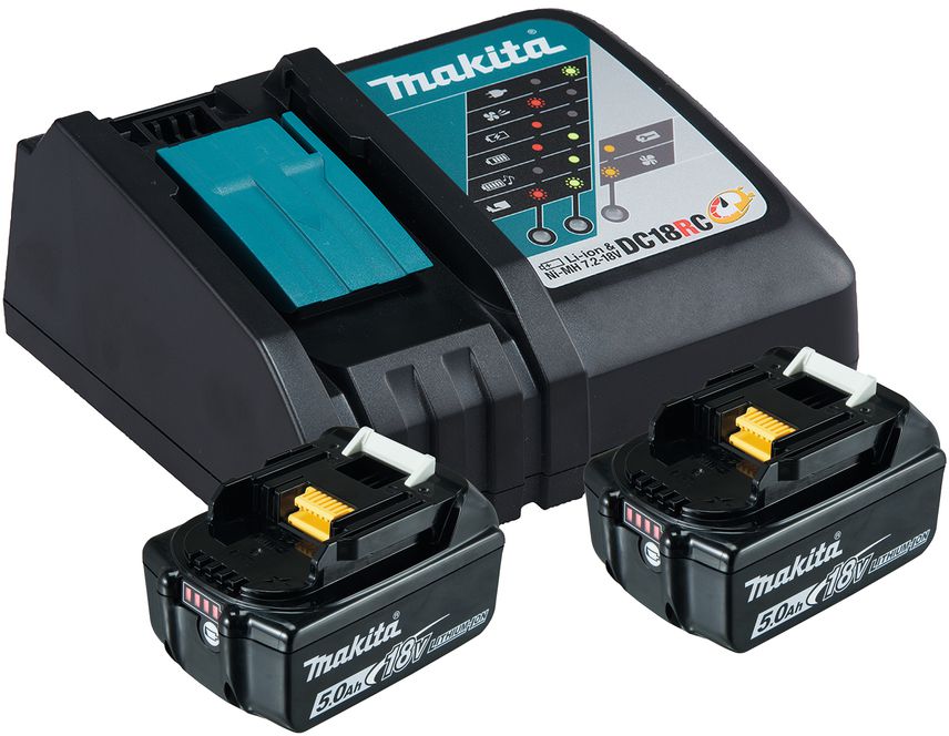 Energiepack-Set EPAC18-502 18V, 2x 5.0 Ah Akku + Ladegerät - Makita Maschinenzubehör