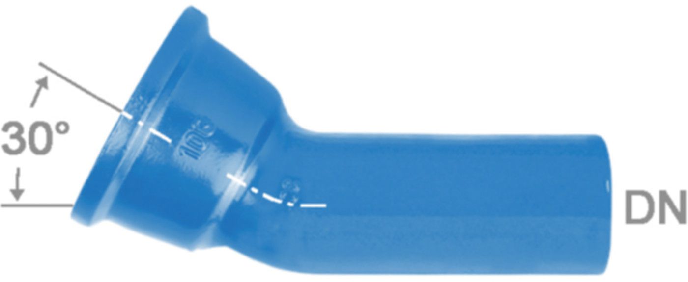 STM-Bogen 1M Fig. 2823 30° DN 250 - Von Roll Steckmuffenformstücke
