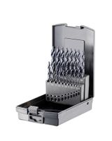 FORTEC Spiralbohrer Satz DIN 338, 19-tlg. Ø1.0-10.0 x 0.5mm, HSSE-Co5, mit TiAlN-Stufenspitz - Bohren