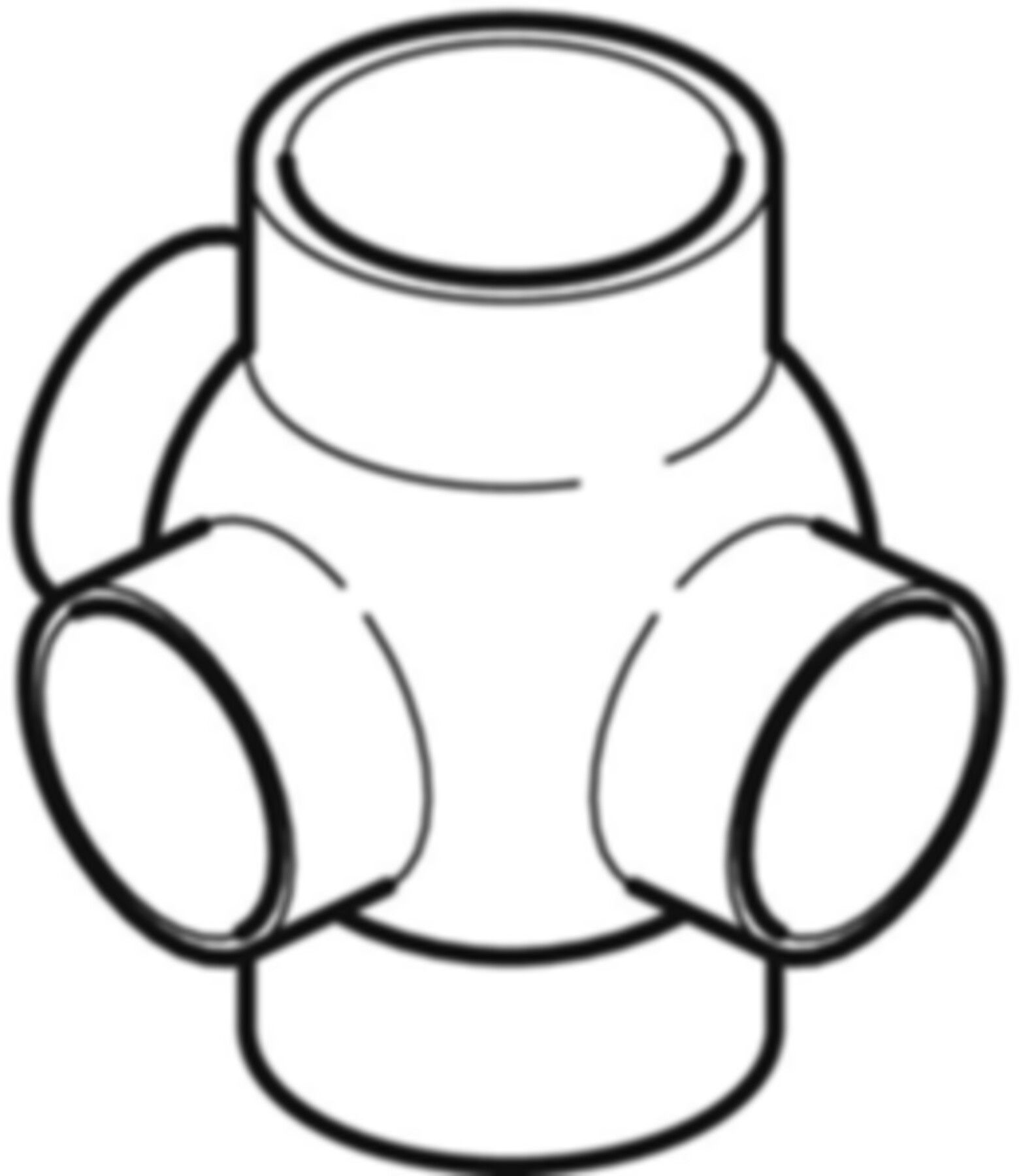 Mehrfach-Abzweig 3-teilig 90° d 110/110mm 367.605.16.1 - Geberit-PE-Formstücke