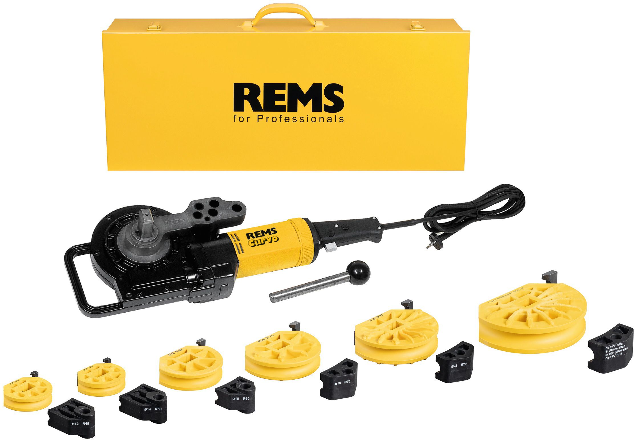 REMS Curvo Set, Biegesegment+Gleitstück Grössen: 12-14-16-18-22-28 - Sanitärwerkzeuge