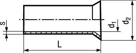 Aderendhülsen Cu vzn BN22486 DIN46228- 4mm² L=20mm - Bossard Schrauben