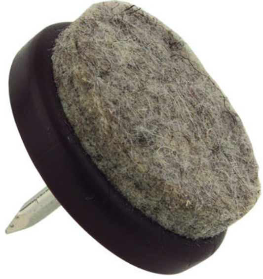 OK LINE Möbelgleiter Kunststoff DxDxH=24/20/10mm, braun, Filzeinlage grau - Diverse Möbelbeschläge und Zubehör