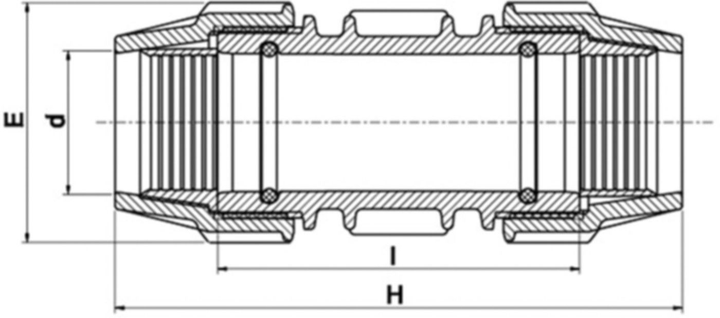Reparatur-Kupplung 7610 d 25mm - Plasson-Klemmfittinge