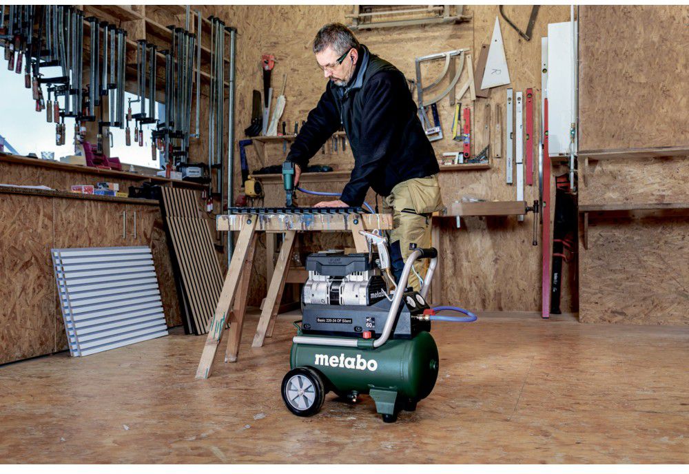 Kompressor Basic 220-24 OF Silent 24l, 8 bar 1.1kW, 25kg - Metabo Elektrowerkzeuge