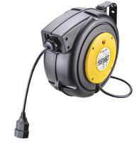 FORTEC Kabelaufroller, 15m, Kupplung T13 230V Anschlusskabel 2,0 m, Leiter 3x1,5mm², max. 1800W - Stromverteilung