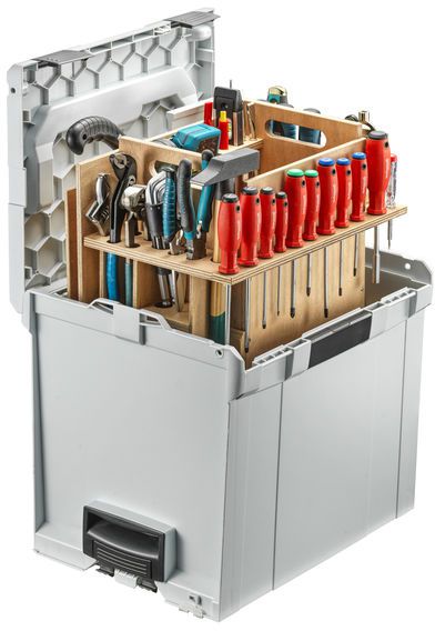 TECHNOCRAFT L-BOXX Werkzeugkiste WOODY BOXX 81 tlg. , Basic Schreiner Werkzeug - Schlüsselwerkzeuge