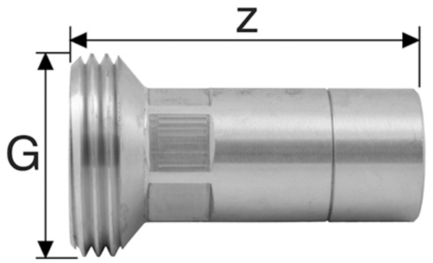 Übergang mit Einsteckende, mit AG falchdichtend d 28 mm - 3/4" 9824.2809 - SudoFIT-Formstücke