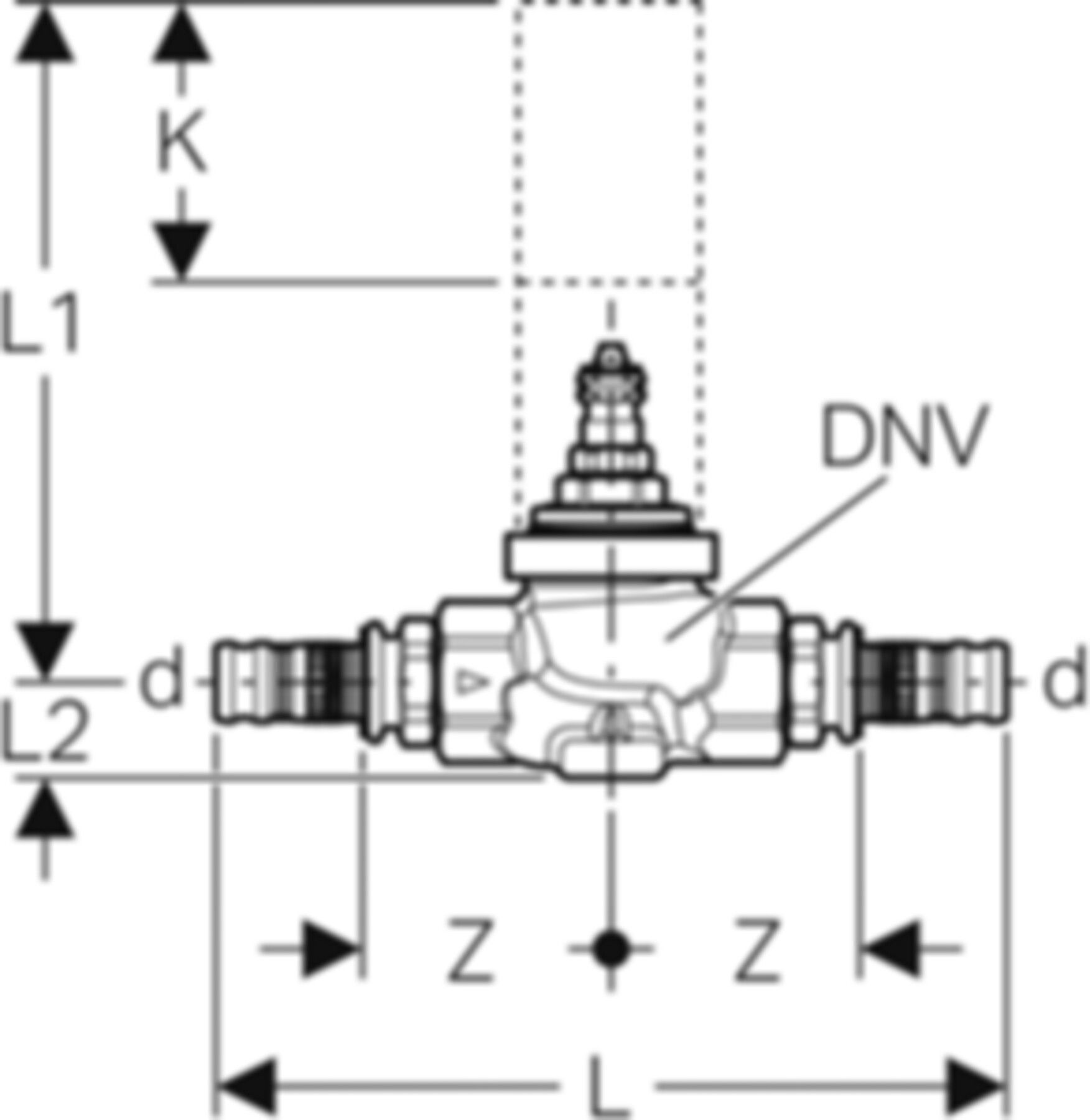 Mepla UP-Ventil 26mm 603.002.21.5 mit Befestigung, glanzverchromt - Geberit Systemventile / Armaturen