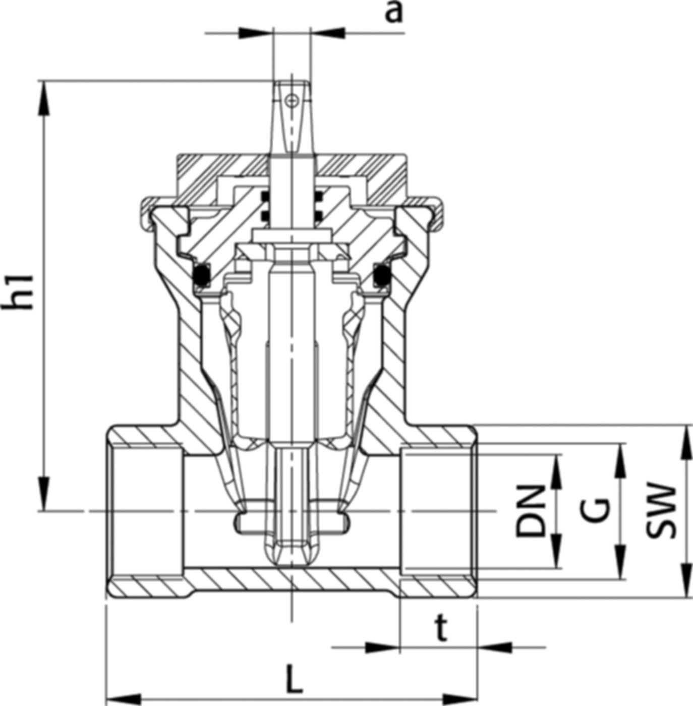 Schieber mit Gewinde für Wasser 1004 DN 1 1/4" - Wild Armaturen