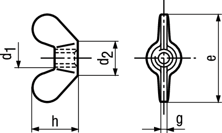 Flügelmuttern Temperguss / St vzb BN208 DIN315 M6 - Bossard Schrauben
