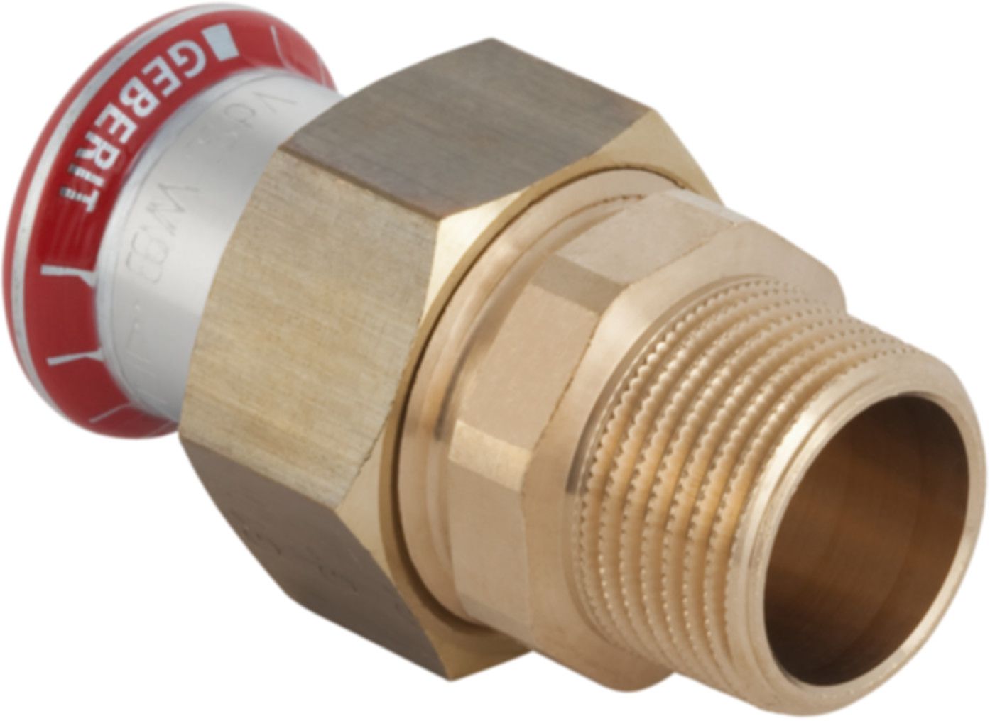 Übergang lösbar mit AG 42mm-11/2" 25339 Überwurfmutter Messing - Mapress-Heizungs-Formstücke