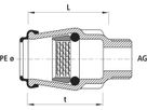 Steckfitting mit red. AG 6110 d 50mm - 1 1/4" - Hawle Steckfittinge