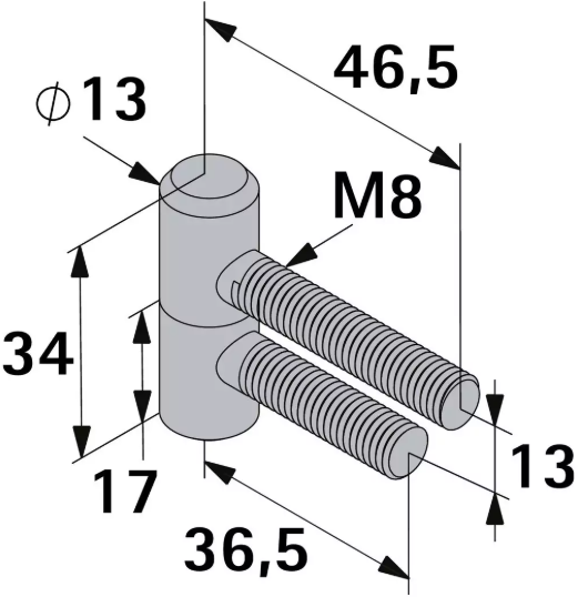 Hettich Einbohrband verzinkt, 13 x 39mm, Traglast 10kg, à 2 Stk - Diverse Möbelbeschläge und Zubehör