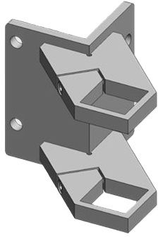Eck-Pfosten-Klemmhalter eckige Form 127817 40x40 mm geschliffen 1.4301 Plattendicke 8 mm - INOXTECH-Handlauf-/Geländer-System