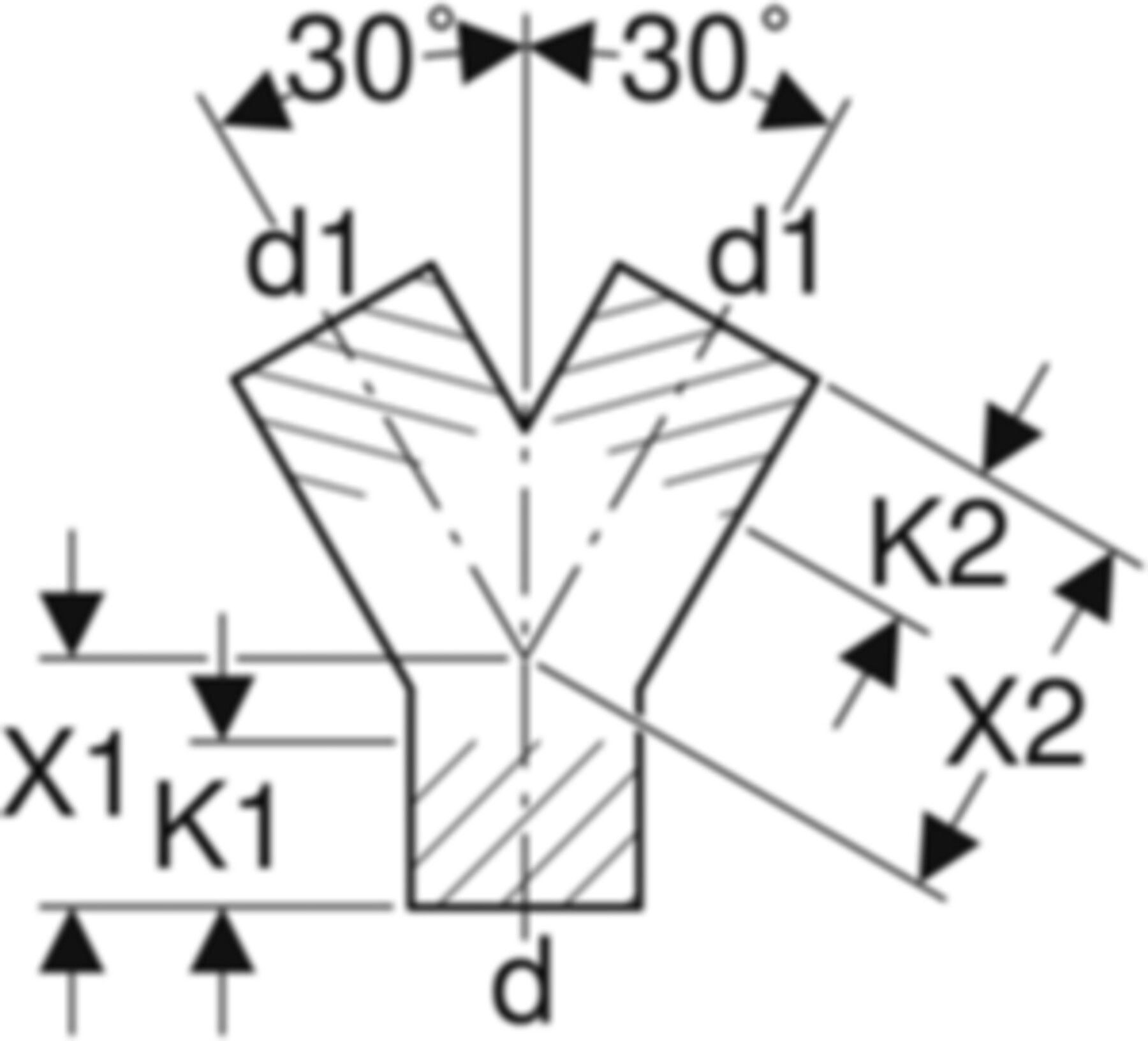 Hosenabzweig 2 x 30° 110/110mm 367.481.16.1 - Geberit-PE-Formstücke