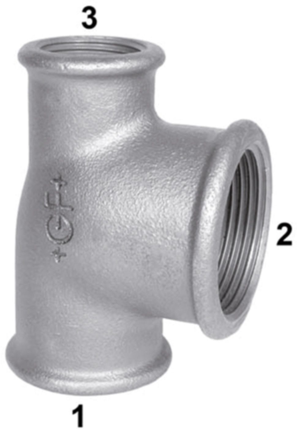 T-Stück red. 130 V 11/4"- 1"- 1" 770 130 254 - GF verz. Tempergussfittings