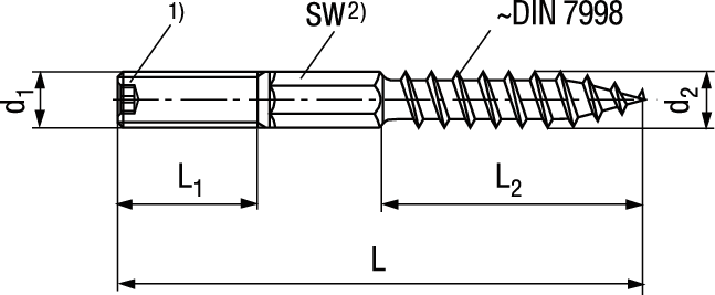 Stockschrauben mit I-6rd St vzb BN20215 M8/Ø7,2x60/X - Bossard Schrauben