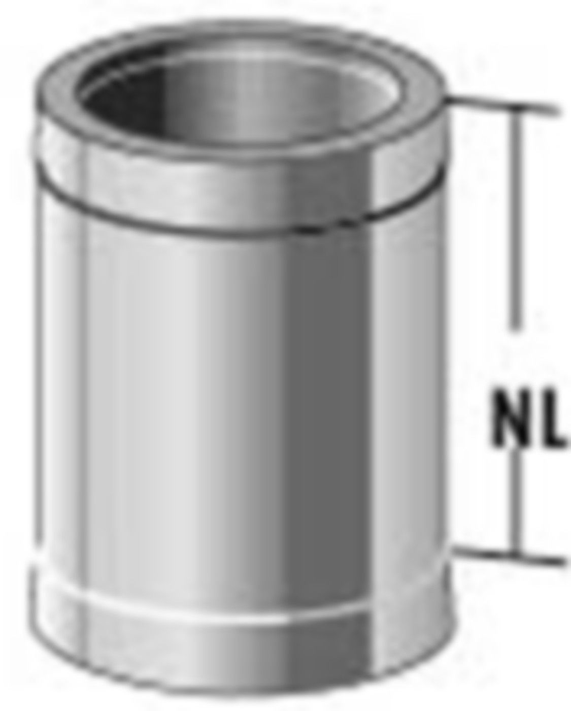 Alkon Rohrelement d 180 mm L=1000 mm 6KDR1020180 - Kaminsystem V4A doppelwandig