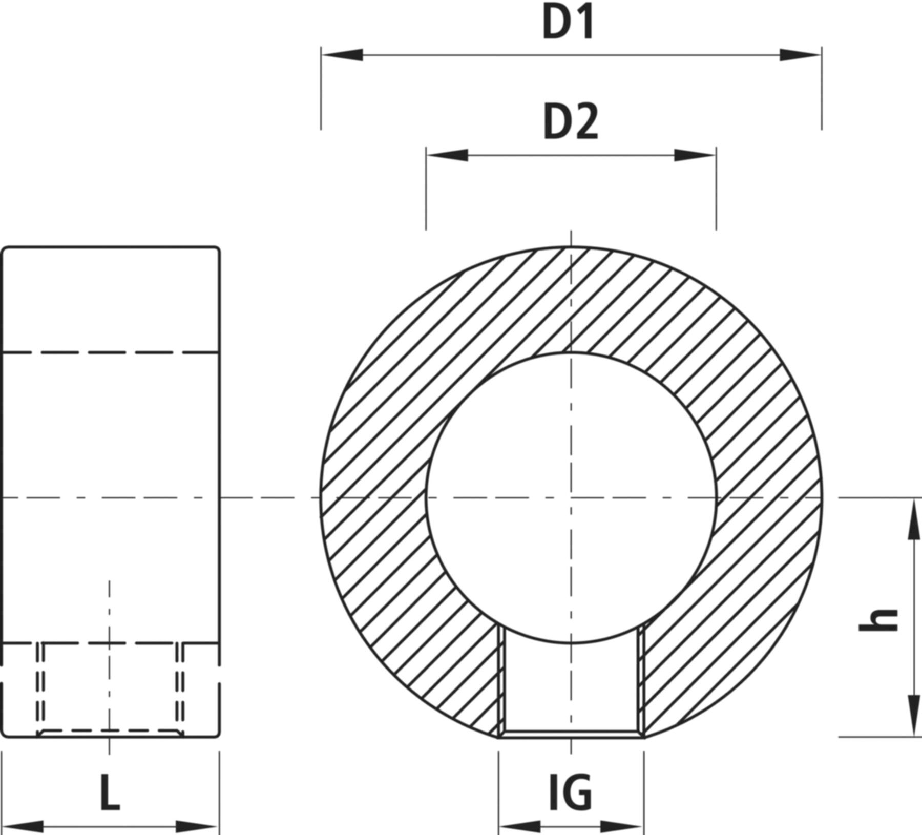Anschluss-Zwischenring PN 16 8580 DN 65 - 3/4" - Hawle Flanschformstücke
