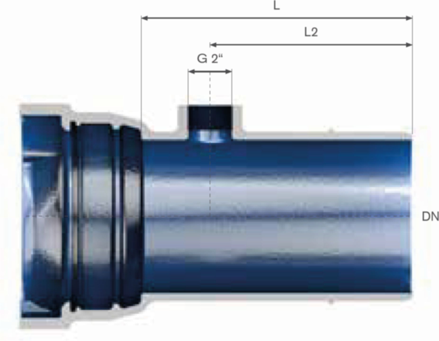 "Anschlussstück mit 2"" Abgang VRS-T" DN 100 - TRM Swiss Steckmuffenformstücke VRS-T