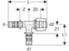 T-Stück 16mm-16mm-1/2" 621.454.00.5 mit MasterFix - Geberit-Mepla-Formstücke