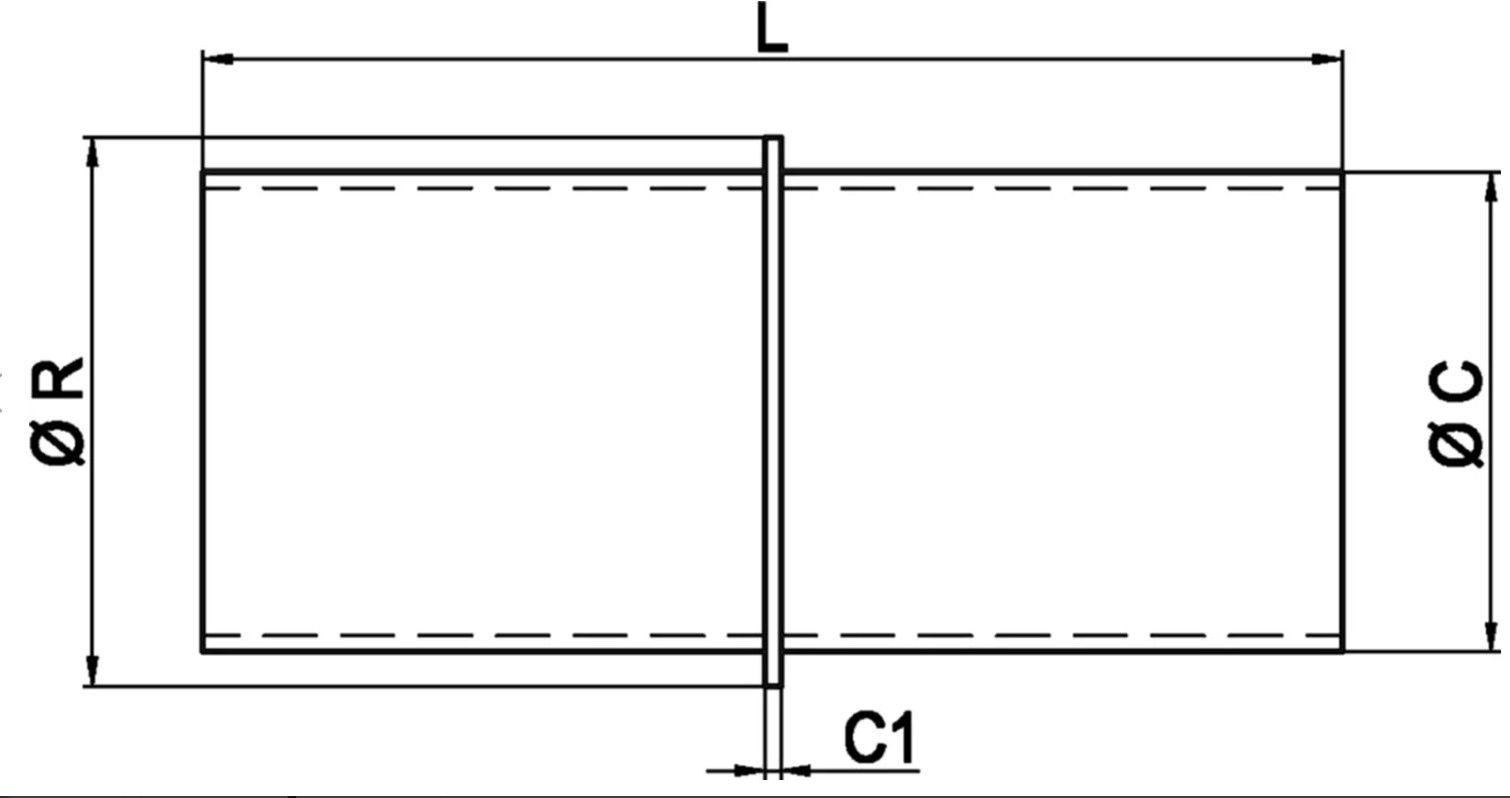 Stossrohr mit Anschlag 33.7 x 2 mm Länge 70 mm 1.4301 - INOXTECH-Handlauf-/Geländer-System