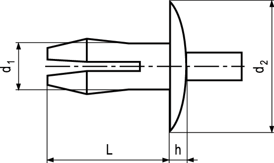 Spreizniete Polyamid schwarz BN31315 6 x 10 - Bossard Schrauben