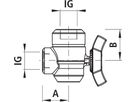 Eck-Kugelhahn für Gas 6885 mit Trennstelle 1 1/2" IG - Hawle Armaturen
