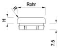 Rohrkappe gerade 26.9 mm geschliffen 126577 - INOXTECH-Handlauf-/Geländer-System