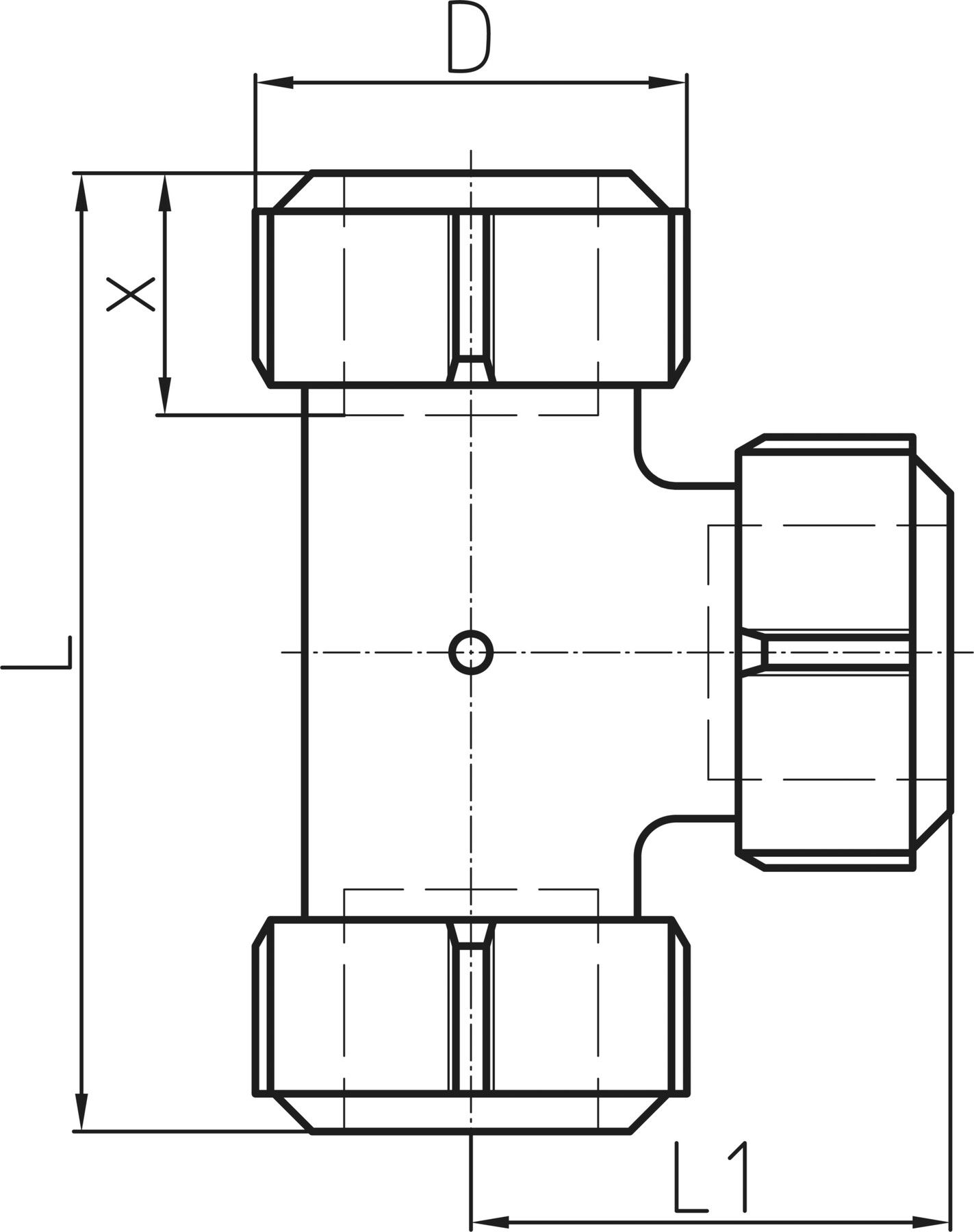 T-Stück egal, für Stahlrohre NBR 2" 775 302 056 - GF Primofit