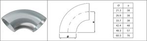 3D Schweissbogen geschliffen 21.3 x 2 mm 1.4404 V4A - INOXTECH-Handlauf-/Geländer-System