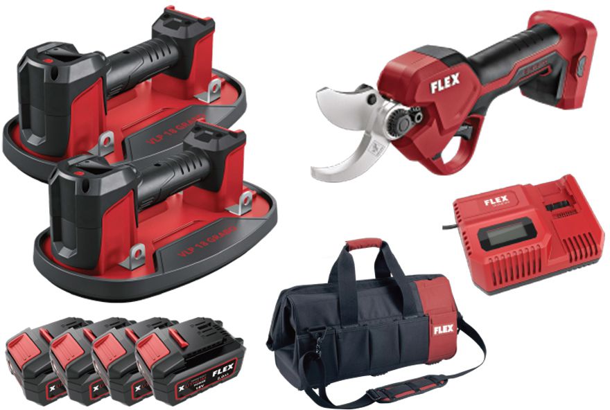FLEX Pack 2x Grabo + Astschere 18V , 4x 5.0 Ah und Schnelladegerät - Diverse Anbieter